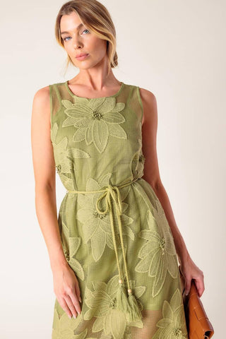 IN MY FREE TIME WOVEN LACE MIDI DRESS - Glamourous Grace