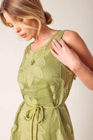 IN MY FREE TIME WOVEN LACE MIDI DRESS - Glamourous Grace