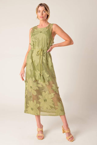 IN MY FREE TIME WOVEN LACE MIDI DRESS - Glamourous Grace
