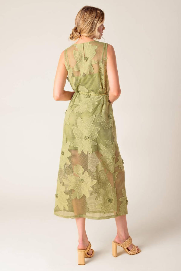 IN MY FREE TIME WOVEN LACE MIDI DRESS - Glamourous Grace