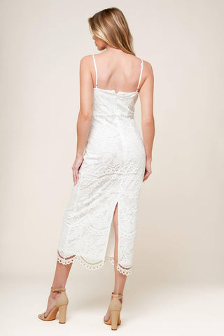 THE JOSEPHINE OFF WHITE WOVEN MIDI DRESS - Glamourous Grace