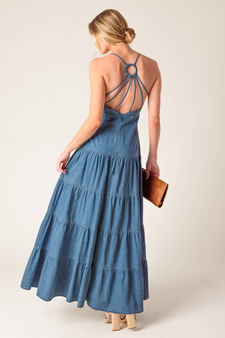 SUNDAY BEST CHAMBRAY MIDI DRESS - Glamourous Grace
