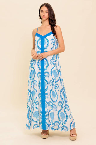WEEKEND GETAWAY BLUE WOVEN MAXI DRESS - Glamourous Grace
