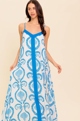 WEEKEND GETAWAY BLUE WOVEN MAXI DRESS - Glamourous Grace
