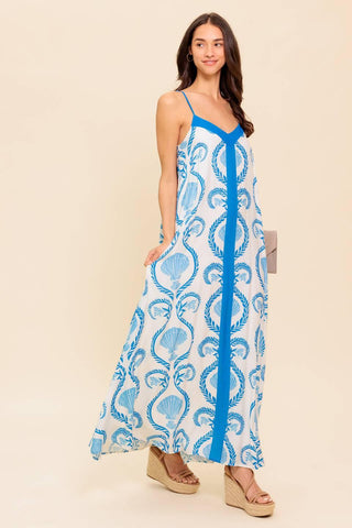 WEEKEND GETAWAY BLUE WOVEN MAXI DRESS - Glamourous Grace