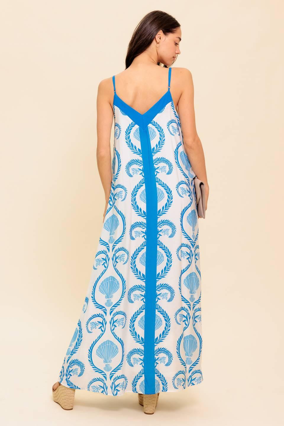 WEEKEND GETAWAY BLUE WOVEN MAXI DRESS - Glamourous Grace