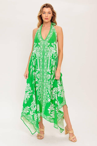 HOLD ONTO HOPE GREEN WOVEN MIDI DRESS - Glamourous Grace