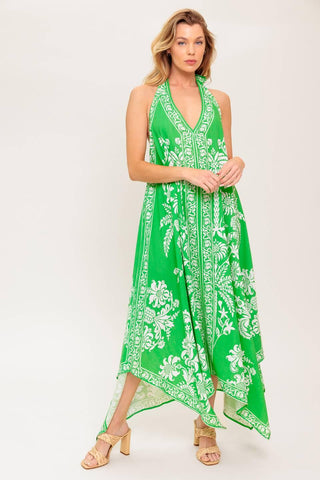 HOLD ONTO HOPE GREEN WOVEN MIDI DRESS - Glamourous Grace
