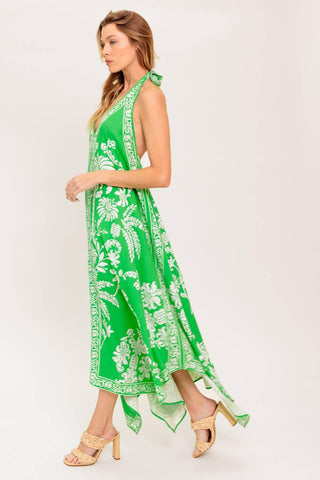 HOLD ONTO HOPE GREEN WOVEN MIDI DRESS - Glamourous Grace