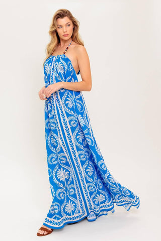 FOR THE DREAMERS BLUE WOVEN MAXI DRESS - Glamourous Grace