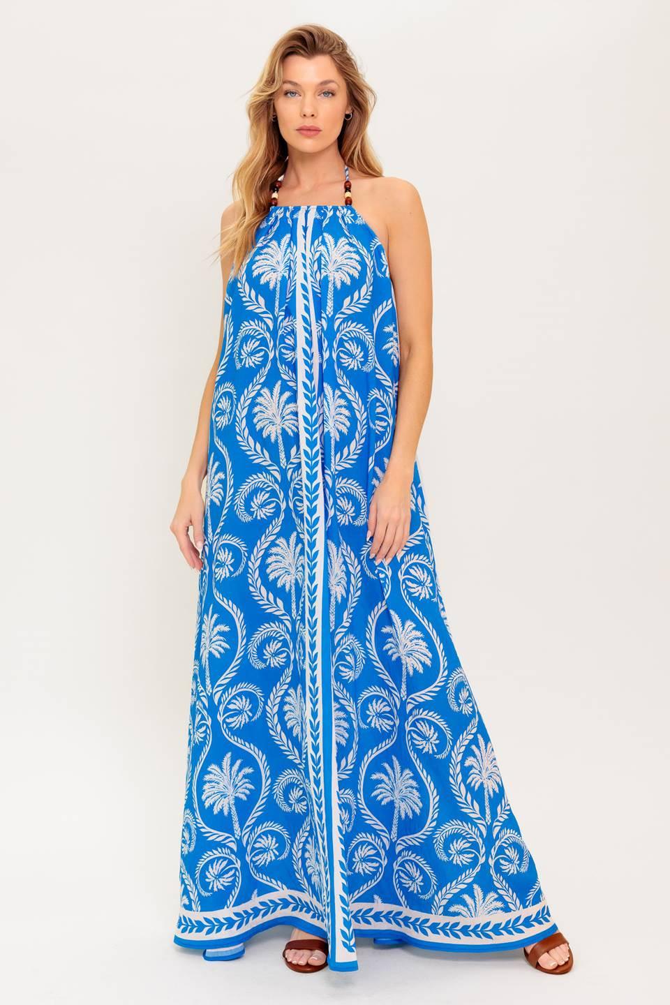 FOR THE DREAMERS BLUE WOVEN MAXI DRESS - Glamourous Grace