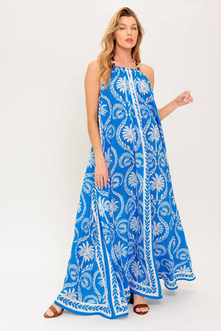 FOR THE DREAMERS BLUE WOVEN MAXI DRESS - Glamourous Grace