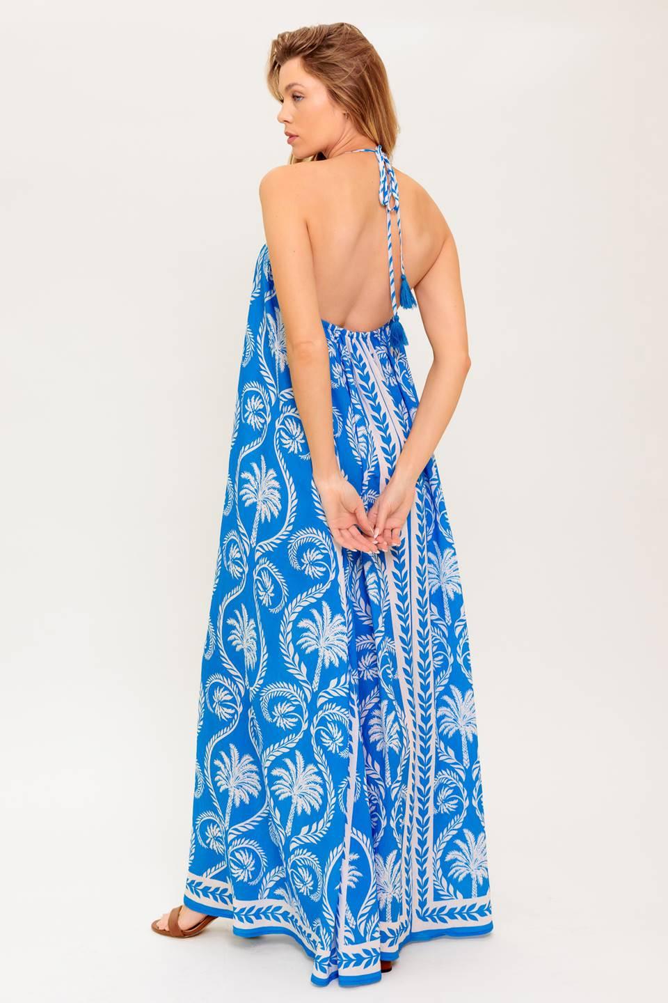 FOR THE DREAMERS BLUE WOVEN MAXI DRESS - Glamourous Grace