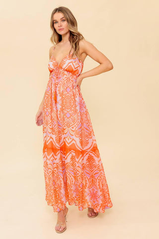 ROMANCE LANGUAGE CORAL WOVEN MAXI DRESS - Glamourous Grace