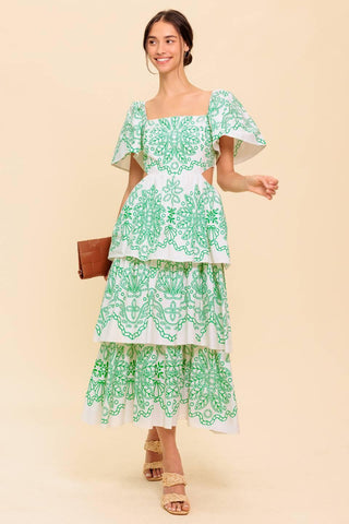 SHE'S A VISION WOVEN MIDI DRESS