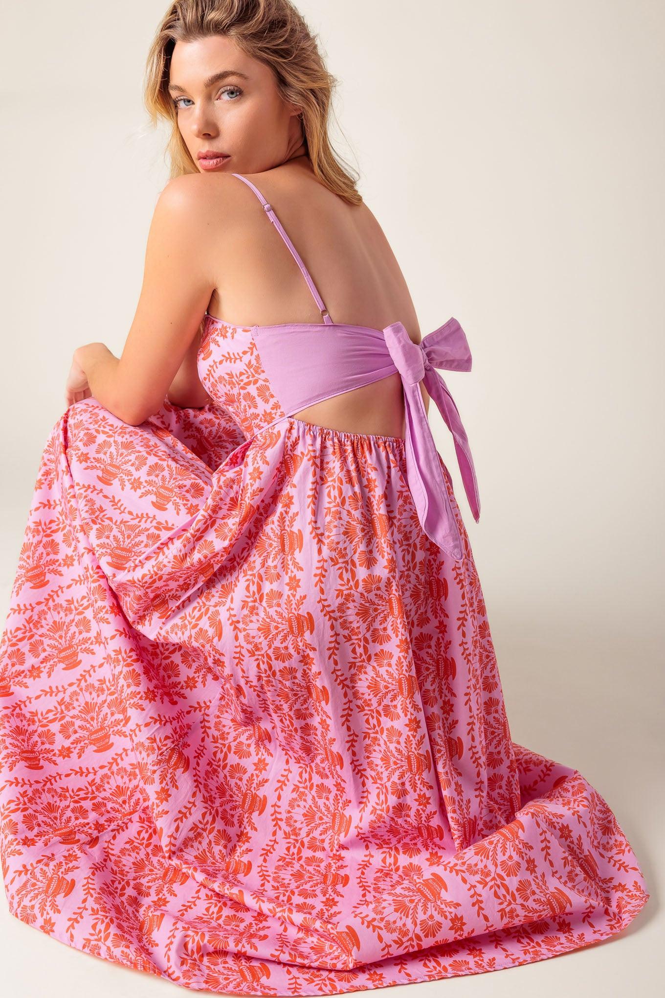THE EVETTE PINK WOVEN MIDI DRESS - Glamourous Grace