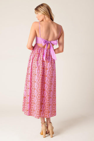 THE EVETTE PINK WOVEN MIDI DRESS - Glamourous Grace