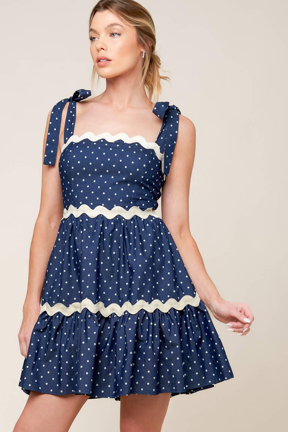 DIVINELY DOTTED WOVEN MINI DRESS - Glamourous Grace