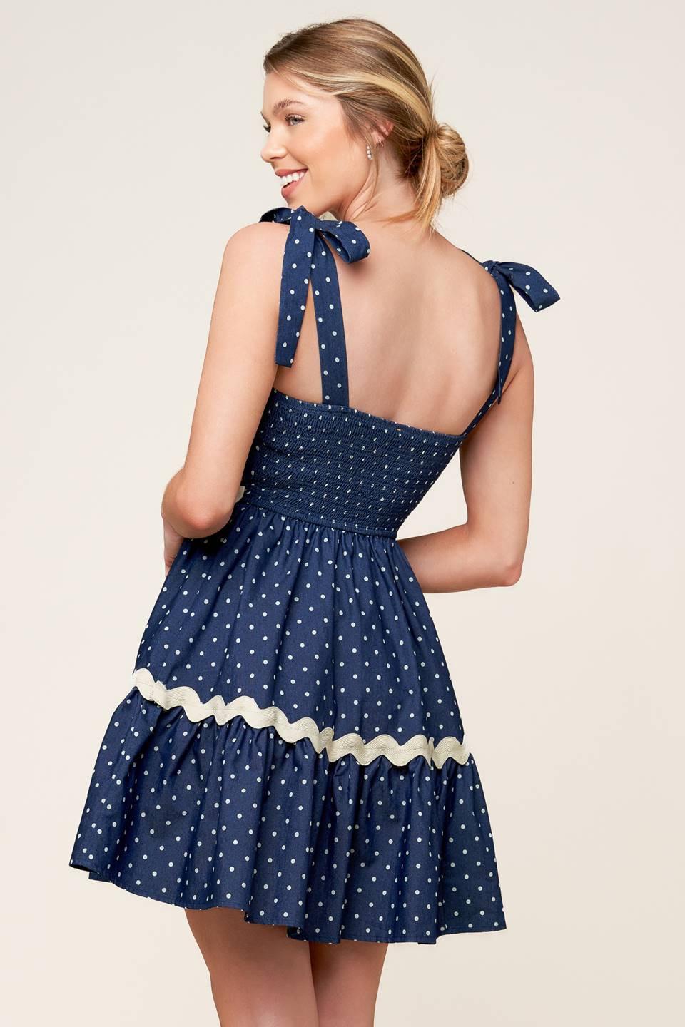DIVINELY DOTTED WOVEN MINI DRESS - Glamourous Grace