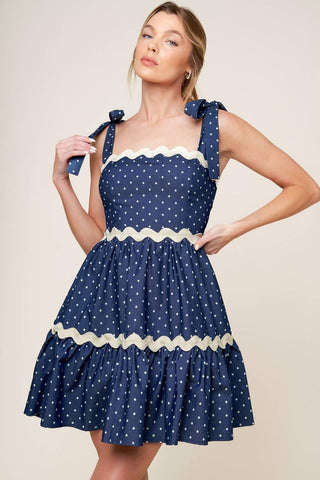 DIVINELY DOTTED WOVEN MINI DRESS - Glamourous Grace