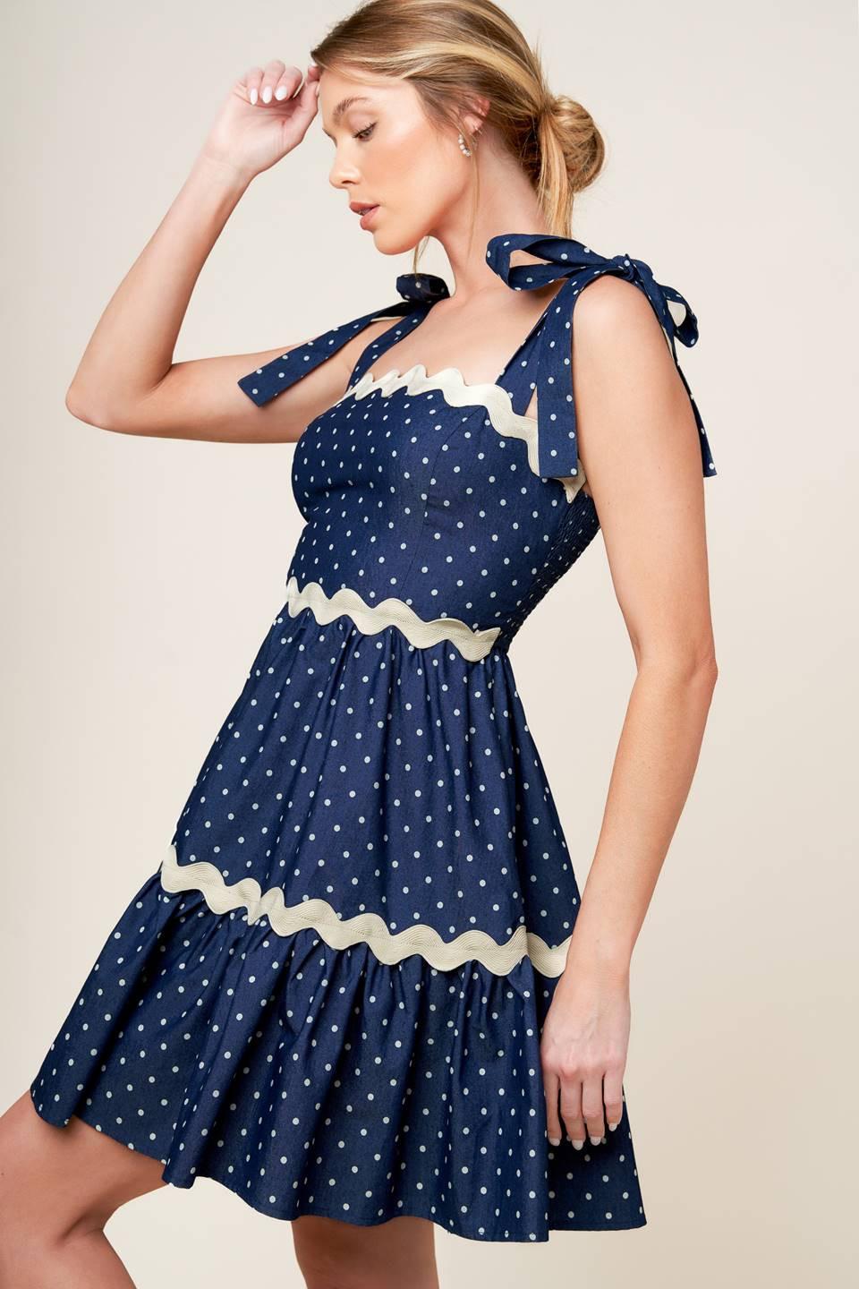 DIVINELY DOTTED WOVEN MINI DRESS - Glamourous Grace