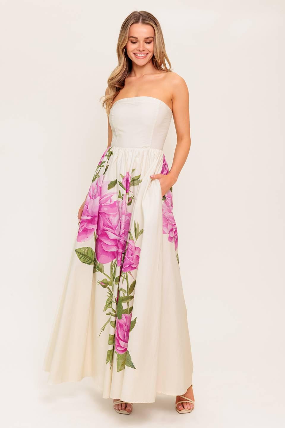 CAUGHT IN THE BREEZE FLORAL WOVEN MAXI DRESS - Glamourous Grace