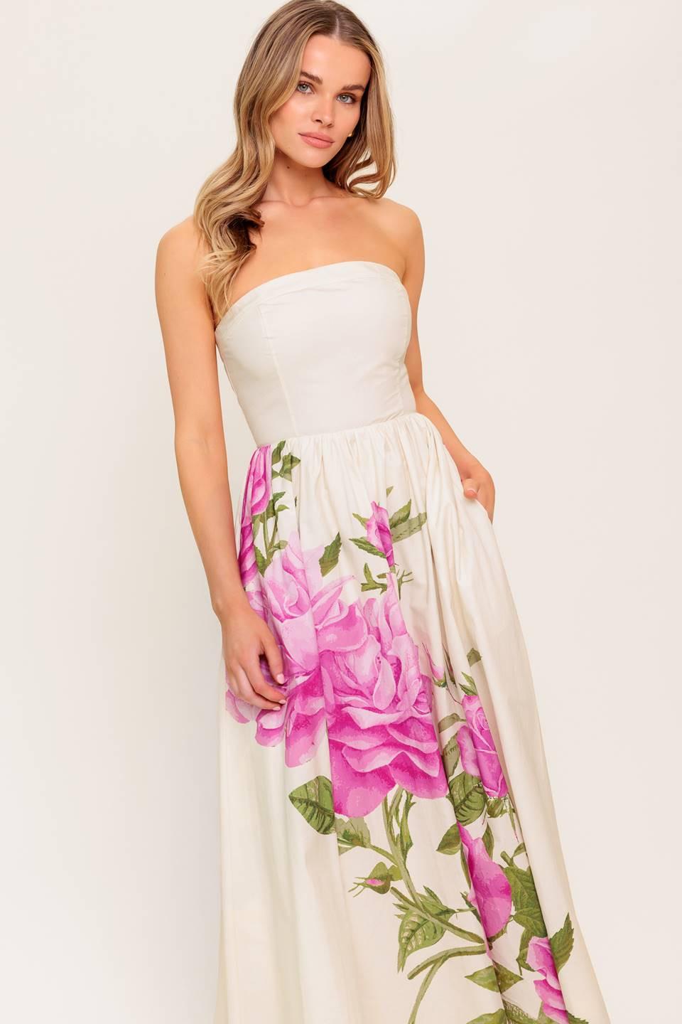 CAUGHT IN THE BREEZE FLORAL WOVEN MAXI DRESS - Glamourous Grace