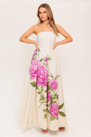 CAUGHT IN THE BREEZE FLORAL WOVEN MAXI DRESS - Glamourous Grace