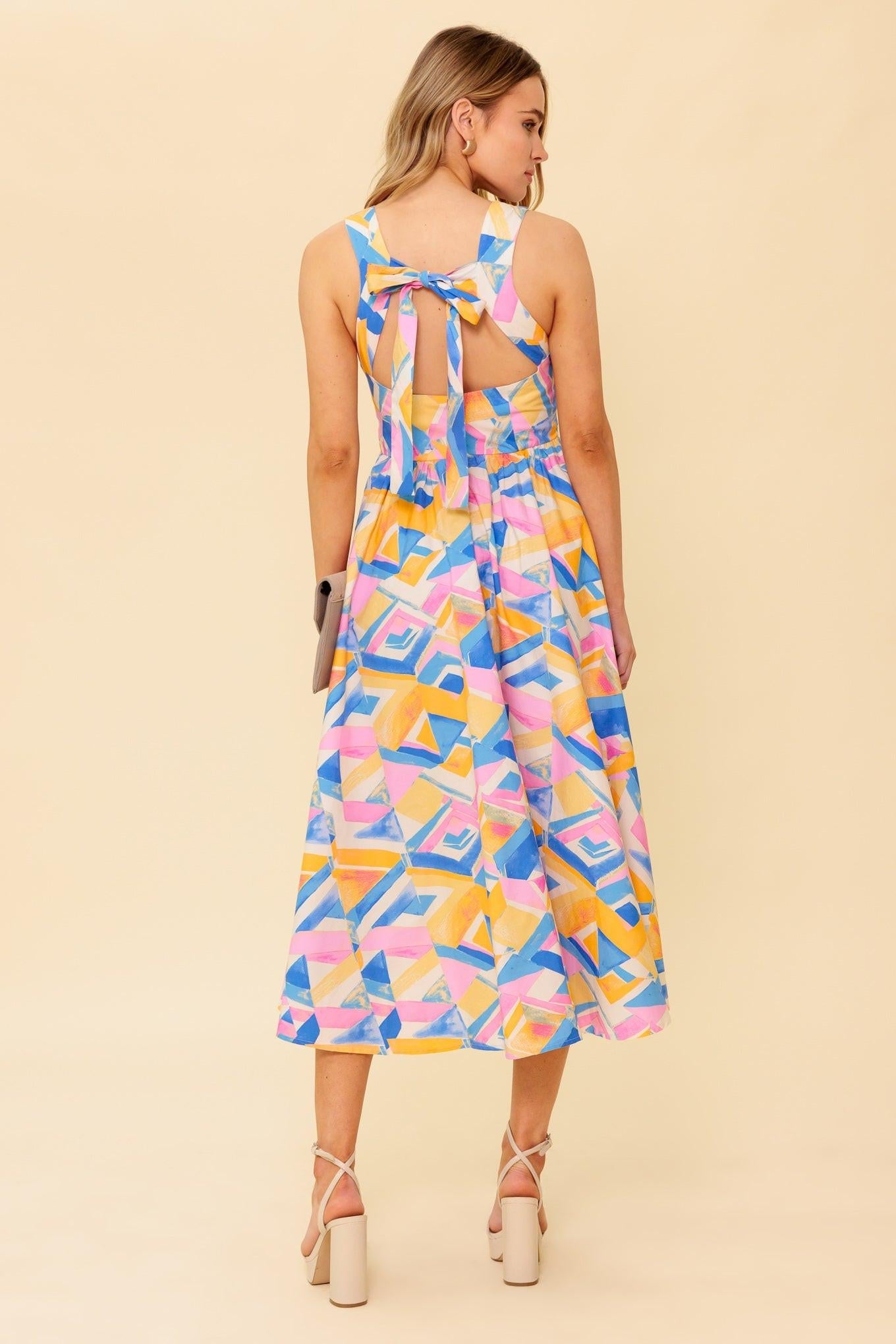 PATTON PARK BLUE WOVEN MIDI DRESS - Glamourous Grace