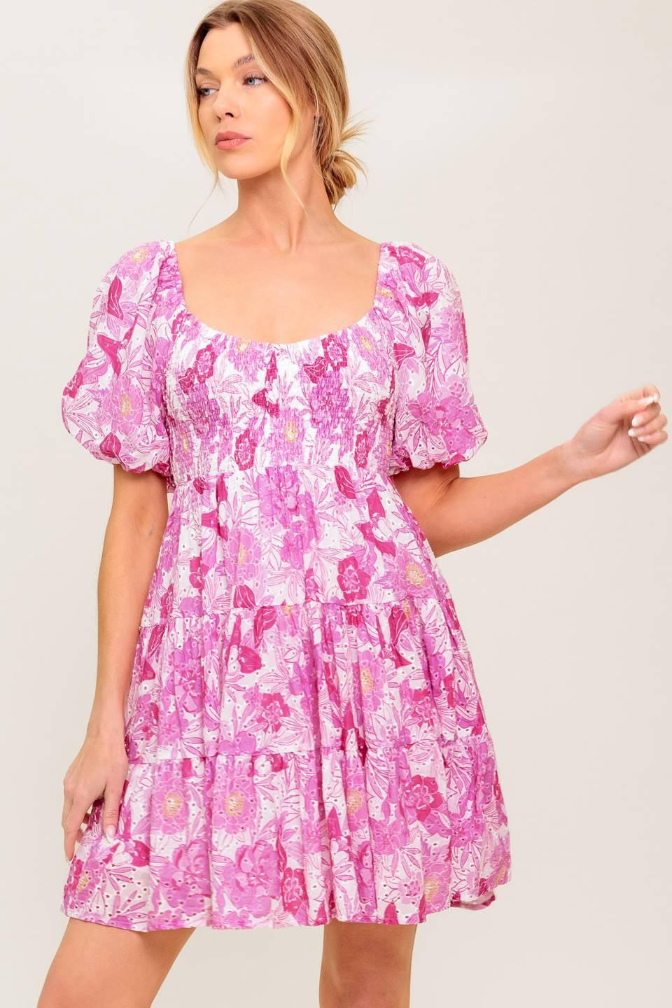 MEADOW RHYTHM WOVEN EYELET MINI DRESS - Glamourous Grace