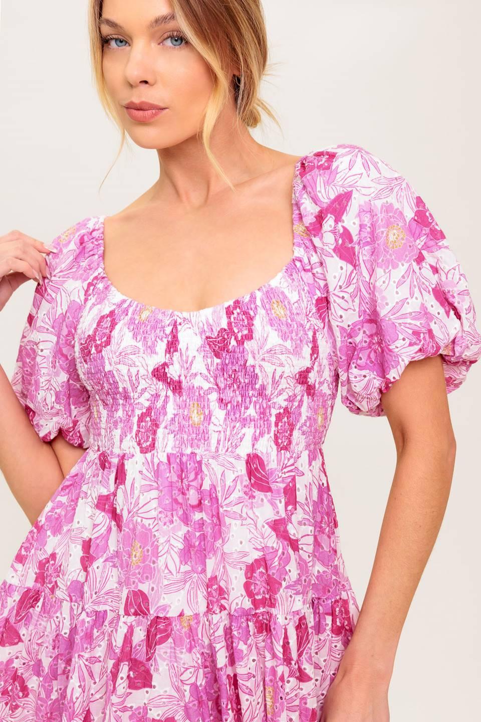MEADOW RHYTHM WOVEN EYELET MINI DRESS - Glamourous Grace