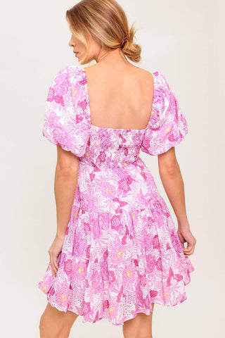 MEADOW RHYTHM WOVEN EYELET MINI DRESS - Glamourous Grace