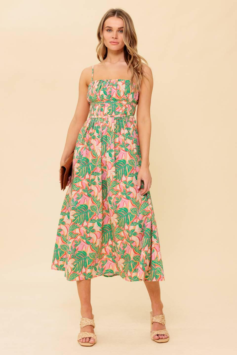 STORYTELLING WOVEN MIDI DRESS - Glamourous Grace