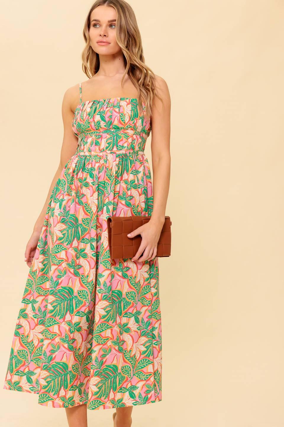STORYTELLING WOVEN MIDI DRESS - Glamourous Grace