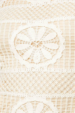 PRETTIEST ENERGY CREAM LACE MIDI DRESS - Glamourous Grace