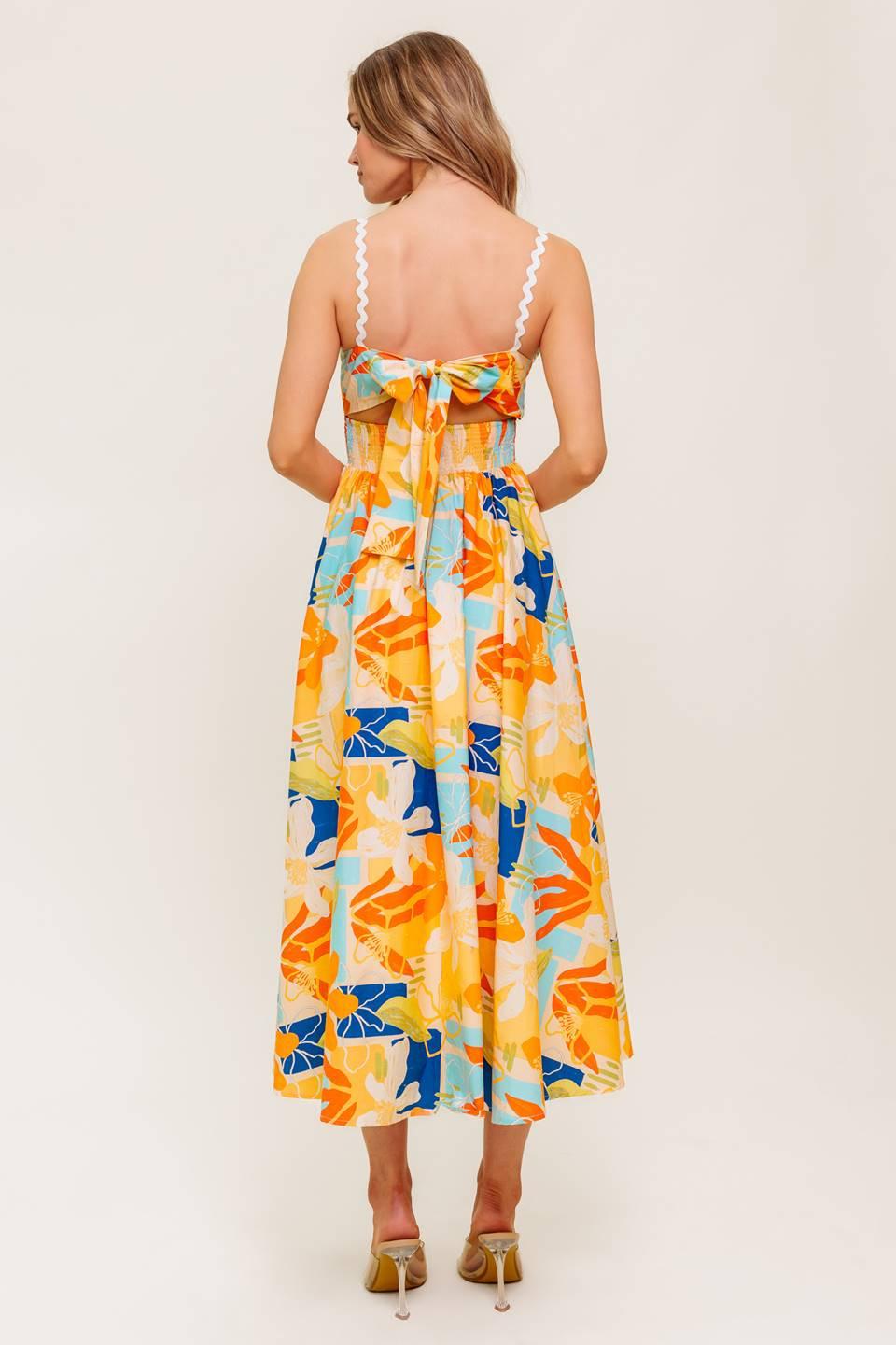 DAWN PETAL KISS WOVEN MIDI DRESS - Glamourous Grace