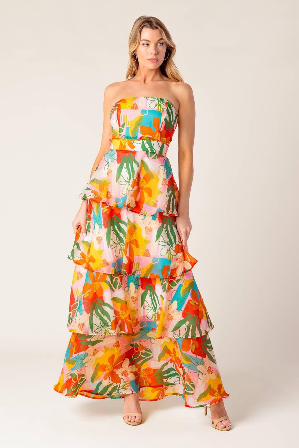 HALF PAST SUNSET WOVEN MAXI DRESS - Glamourous Grace