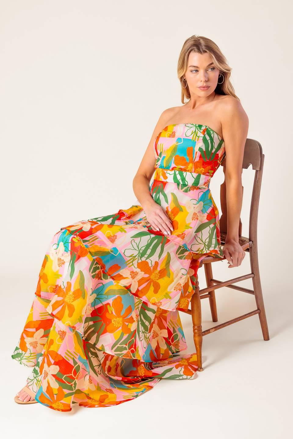 HALF PAST SUNSET WOVEN MAXI DRESS - Glamourous Grace
