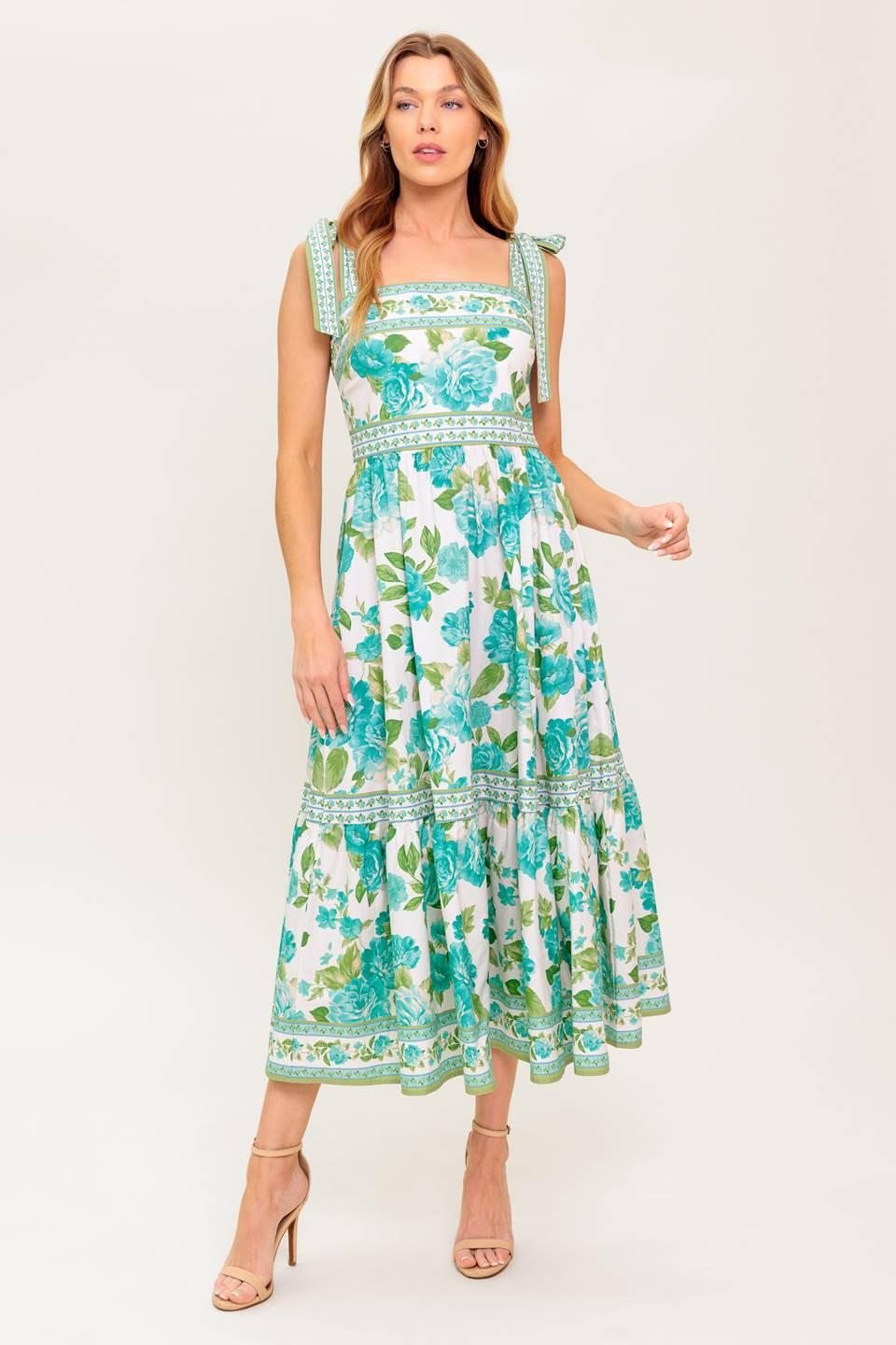 WRITTEN IN THE SKY WOVEN MIDI DRESS - Glamourous Grace