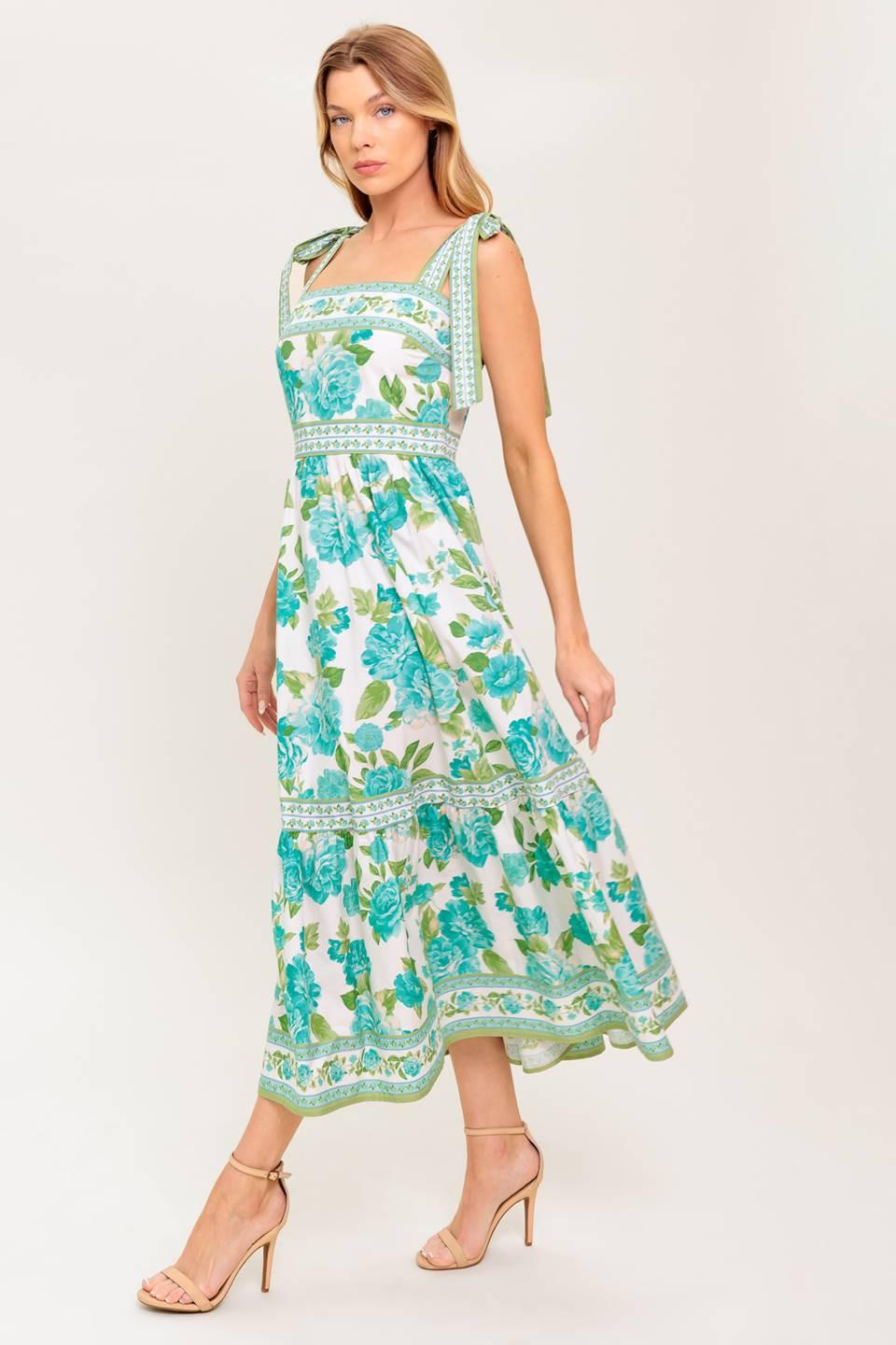 WRITTEN IN THE SKY WOVEN MIDI DRESS - Glamourous Grace