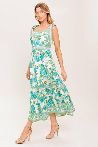 WRITTEN IN THE SKY WOVEN MIDI DRESS - Glamourous Grace