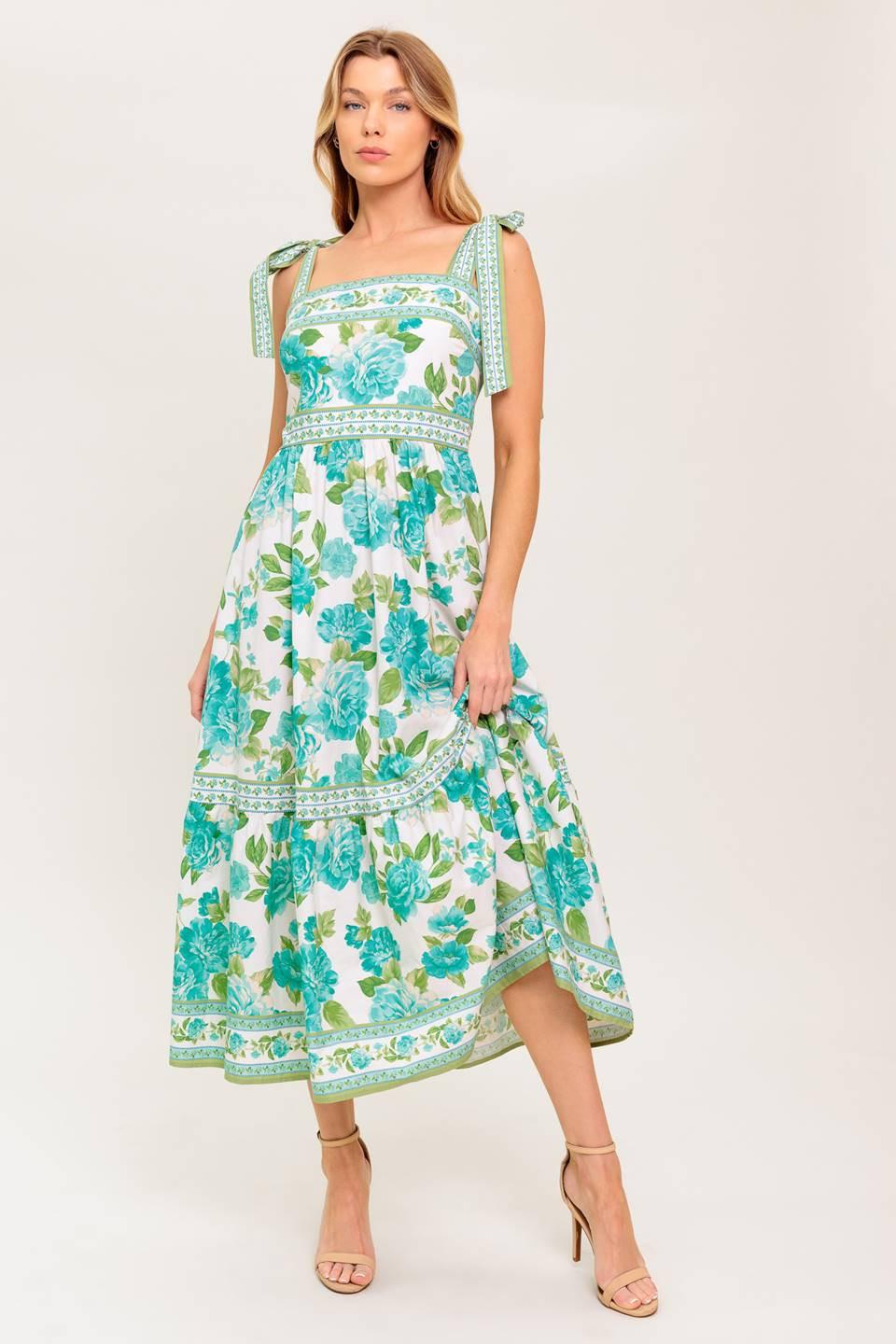 WRITTEN IN THE SKY WOVEN MIDI DRESS - Glamourous Grace