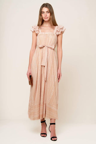 FROLIC THROUGH FIELDS WOVEN MIDI DRESS - Glamourous Grace