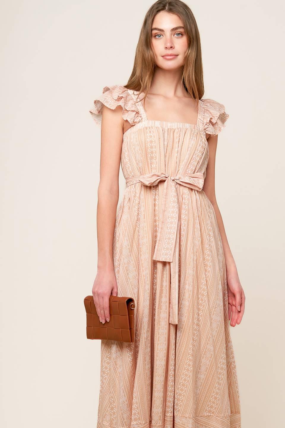 FROLIC THROUGH FIELDS WOVEN MIDI DRESS - Glamourous Grace