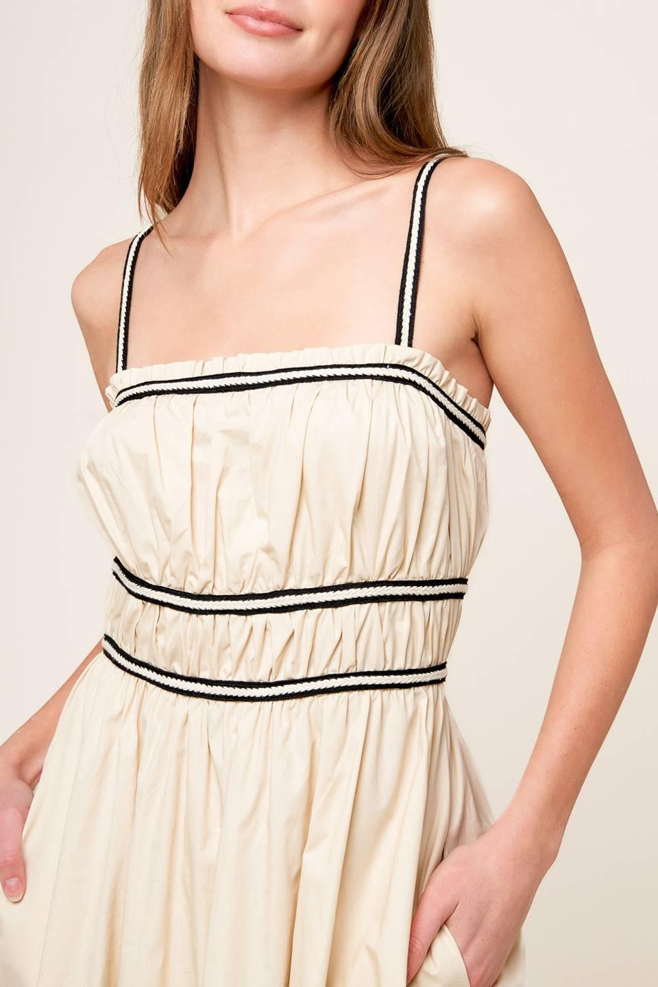 TERRIFIC TIMING CREAM WOVEN MIDI DRESS - Glamourous Grace