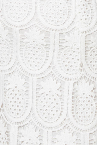 LOVING MENTALITY WHITE WOVEN LACE MIDI DRESS - Glamourous Grace