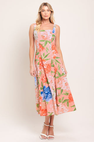 PEACH PETAL WOVEN MIDI DRESS - Glamourous Grace