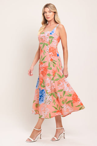 PEACH PETAL WOVEN MIDI DRESS - Glamourous Grace