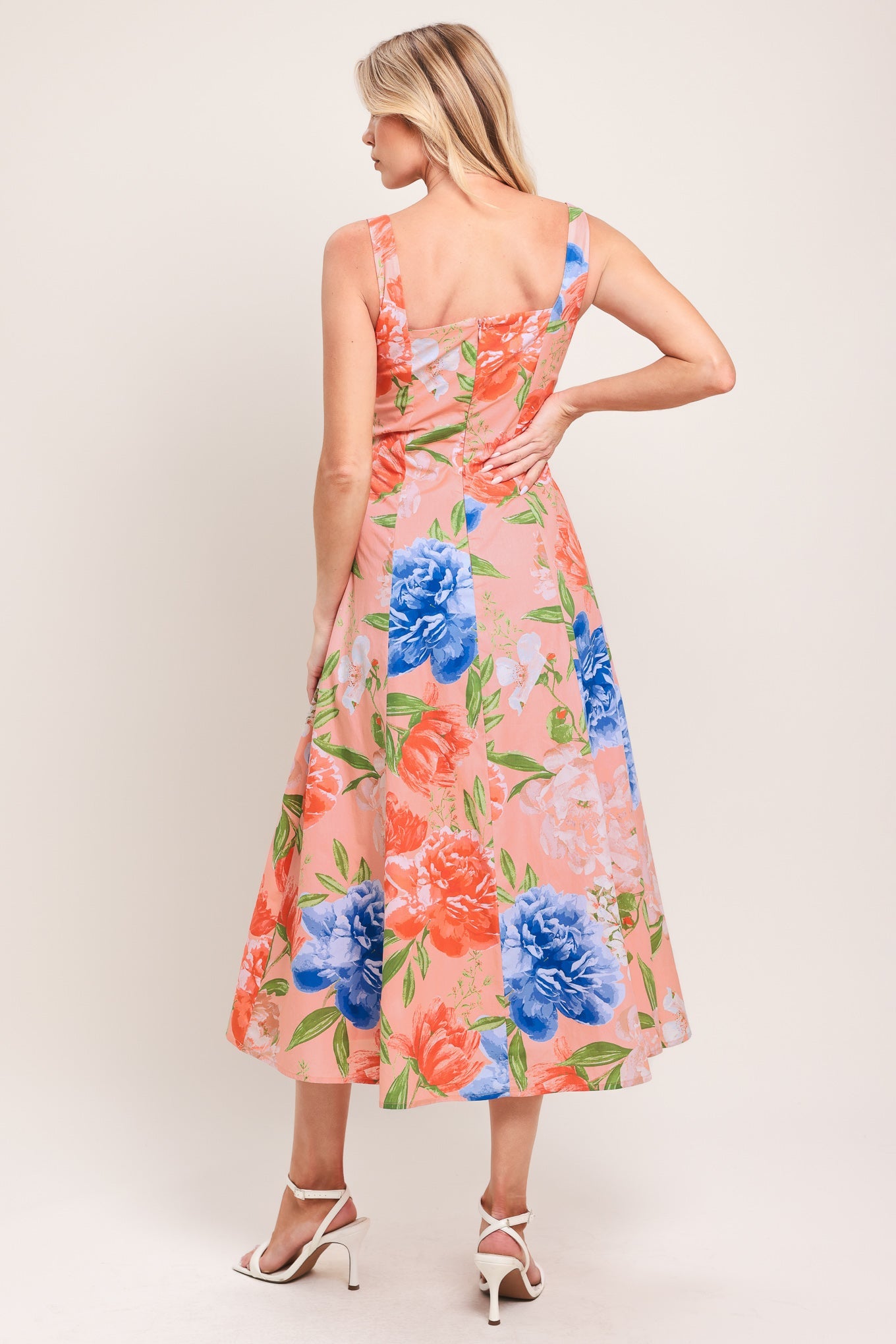 PEACH PETAL WOVEN MIDI DRESS - Glamourous Grace