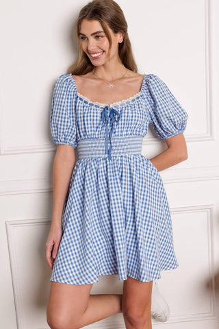 BREEZE THROUGH PARADISE WOVEN MINI DRESS - Glamourous Grace